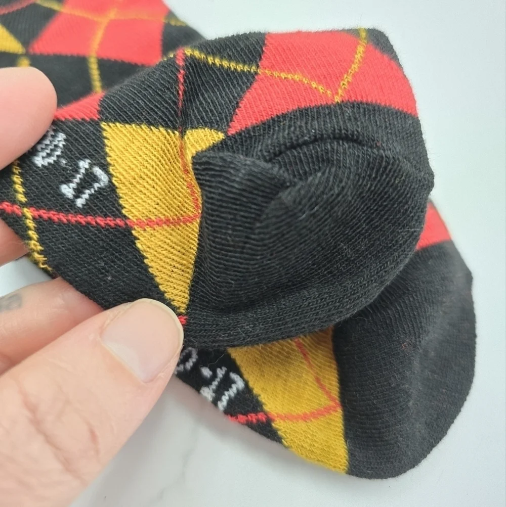 Bohemian | Argyle orange black maximalist print preppy tube socks